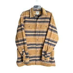 LL Bean Mens XL-Tall Flannel Shirt Long Sleeve Button Up Striped Traditional